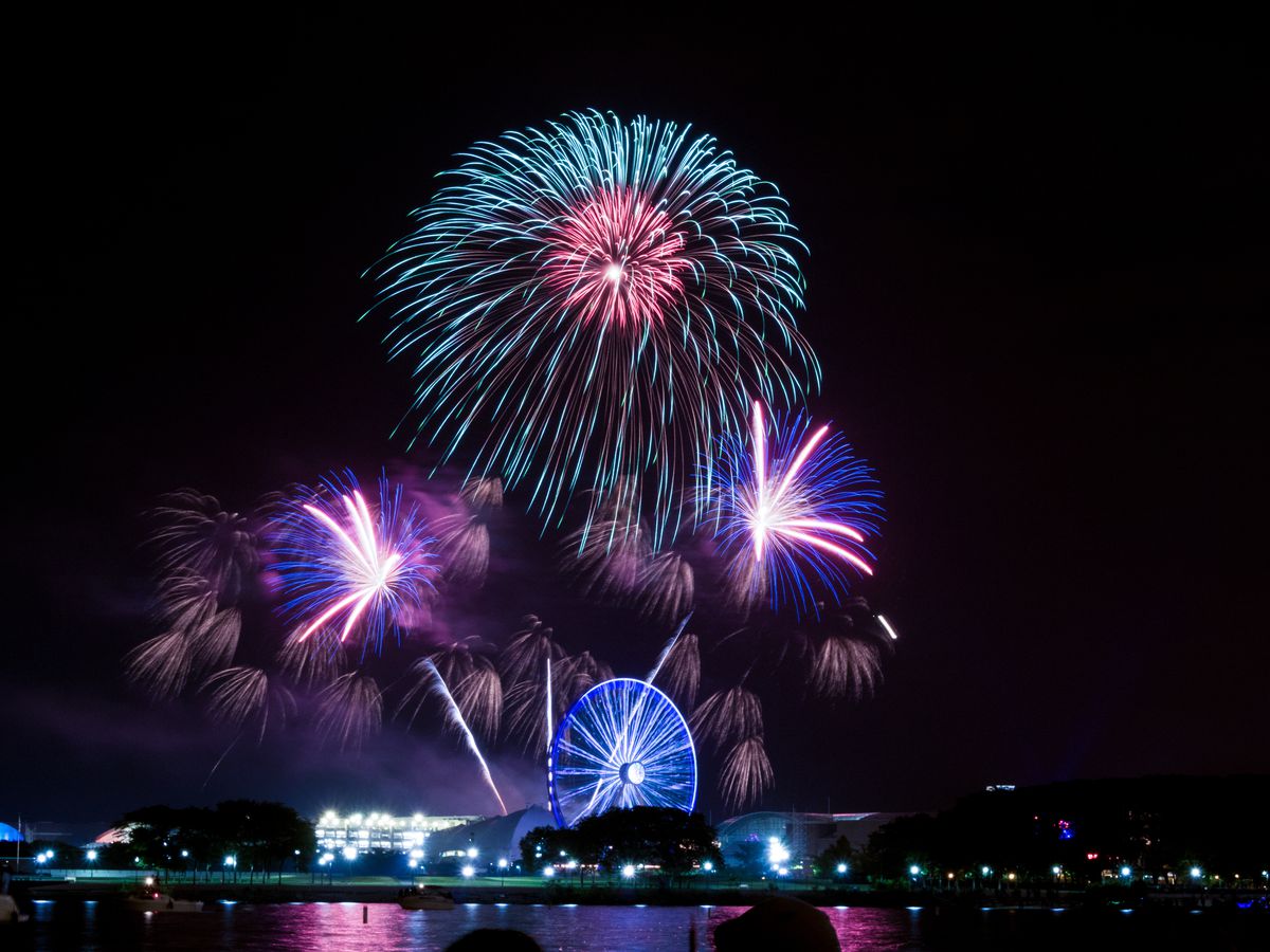 Fireworks over Navy Pier.